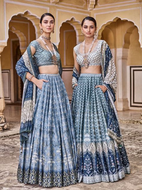 Photo of Anita dongre indigo lehenga with pockets Bridesmaid Outfits, Eastern Fashion, Printed Lehenga, Nikkah Dress, Lehnga Dress, Anita Dongre, Traditional Indian Dress, Traditional Indian Outfits, Indian Lehenga