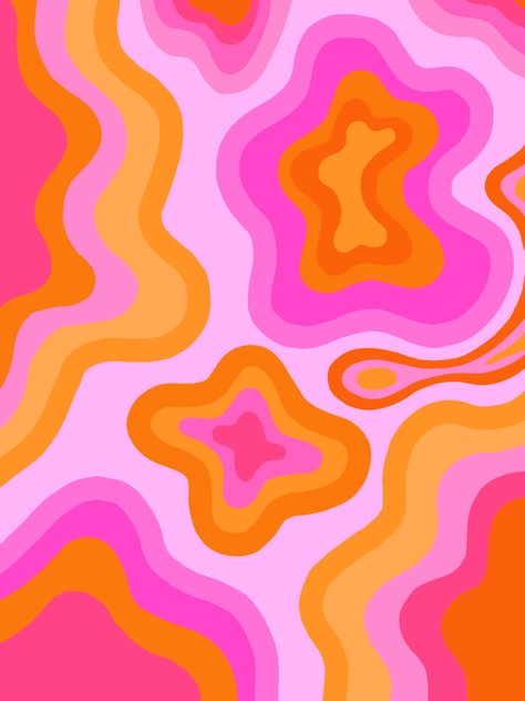 Cute Orange And Pink Wallpaper, Pink And Organe Aesthetic, Funky Color Schemes, Orange And Pink Pattern, Pink And Orange Iphone Wallpaper, Pink And Orange Room Aesthetic, Swirl Art Painting, Pink And Orange Widget, Orange And Pink Room Aesthetic