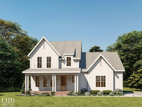 Small 2 Story Farmhouse, Cozy Two Story House, 2 Story With Master On Main, 2 Story Master On Main Floor Plans, Two Story House Plans Main Floor Master, Farmhouse Floor Plans 2 Story, Small Farmhouse Floor Plans, Two Story Farmhouse, 2 Story Farmhouse Plans