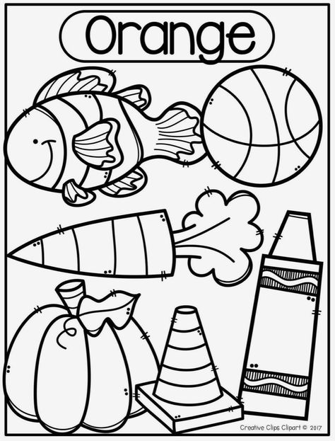 Learning The Color Orange, Orange Coloring Page Preschool, Learning Colors Coloring Pages, Preschool Colouring Printables, Color Worksheets For Toddlers, Colors Coloring Pages Preschool, Color Orange Worksheets For Preschool, Pre K Coloring Pages, Orange Coloring Sheet