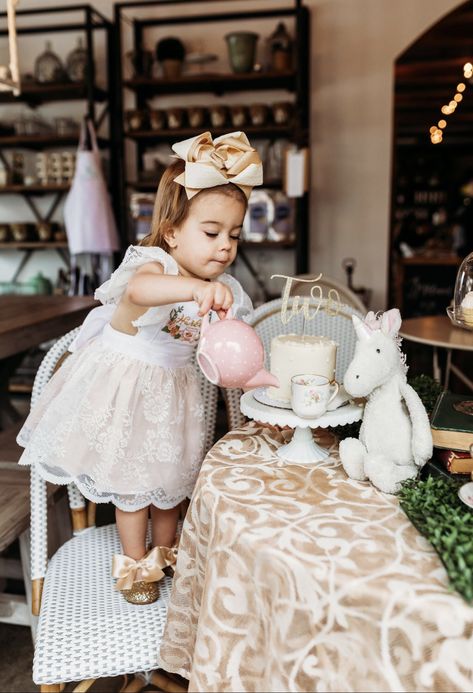 Tea For Two Birthday Party Outfit, Let’s Partea First Birthday, Tea Time For Two Birthday, Indoor Tea Party Photo Shoot, Second Birthday Tea Party Theme, Tea For Two Photo Shoot, Tea For Three Party, Tea Party Second Birthday, Two Tea Party Birthday