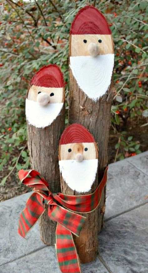 Christmas Crafts Diy Decoration, Christmas Log, Christmas Yard Decorations, Easter Wishes, Porch Christmas, Christmas Wood Crafts, Christmas Yard, Easter Greetings, Crafts Christmas