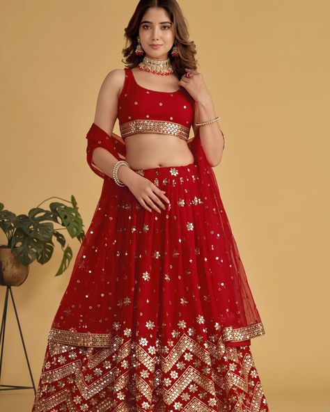 👉Red Color Georgette Fabric Lehenga 👉For More Details WhatsApp : +919978885114 👉www.fabdealvilla.com 👉COD Available 👉Free Shipping 👉Wholesale Rate 👉Quality Guaranteed Lengha Blouse Design, Red Lengha, Sequence Lehenga, Latest Lehenga Choli, Engagement Lehenga, Red Lehenga Choli, Bridal Lehenga Online, Indian Wedding Sarees, Bridesmaid Lehenga