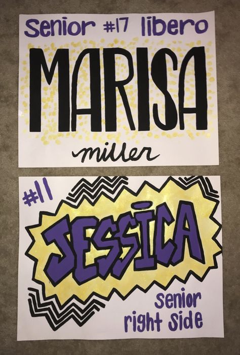 Volleyball Name Poster Ideas, Senior Parade Posters, Ideas For Volleyball Posters, Senior Vb Posters, Volley Ball Senior Night Posters, Senior Parade Poster Ideas, Cute Volleyball Posters For Players, Senior Night Lacrosse Poster Ideas, Volleyball Senior Night Ideas Posters