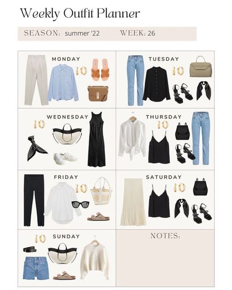 Ewelina Kanty on Instagram: "Year of outfits - WEEK 26 ___ Mix of work & casual #summeroutfits ✔️ ___ #shopyourcloset #curatedcloset #capsulewardrobe #everydayoutfit #everydayfashion #simplefashion #effortless #effortlessstyle #outfitdiary #outfitplanning #wardrobeplanning" One Week Outfit Plan, Week Outfit Plan, Capsule Wardrobe Summer Work, Weekly Outfit Planner, Casual Maternity Outfits, Capsule Wardrobe Women, Outfit Planning, Personal Fashion Stylist, Outfit Planner