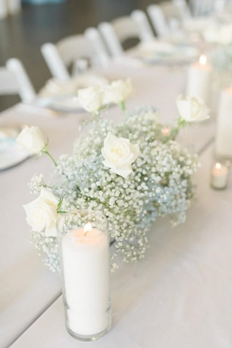 Cloud Nine Table Decor, Baby In Bloom Baby Boy Shower Theme, Cloud Theme Bridal Shower Ideas, Cloud 9 Bridal Shower Ideas, Baby Shower White Theme, On Cloud Nine Centerpieces, White Theme Baby Shower Ideas, Classic Baby Shower Decor, Baby In Bloom Boy Baby Shower Theme