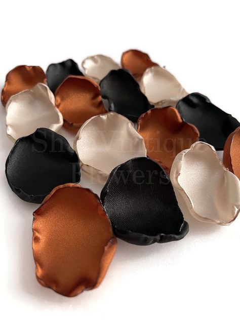 Black copper sand flower petals #decorations #flowerpetals #weddings #sale #onsale Black And Copper Wedding, Copper Wedding Theme, Copper Wedding Decor, Wedding Decor Black, Burgundy And Blush Wedding, Bridal Shower Table, Flower Girl Petals, Wedding Aisle Decor, Bridal Honeymoon