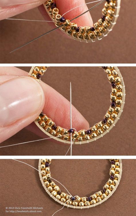 Brick Stitch Earrings, Seed Bead Tutorial, Beaded Earrings Patterns, Earring Tutorial, Beaded Hoop Earrings, Beaded Hoops, Earring Patterns, Seed Bead Earrings, Brick Stitch