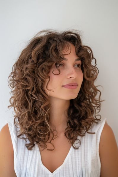 19+ Haircuts For Curly Hair Wolf Haircut For Curly Hair, Messy Curly Bangs, Fringe For Curly Hair, Loose Curl Haircut, Good Haircut For Curly Hair, Face Frame Haircut Curly Hair, 90s Layered Hair Curly, India Batson Curly Hair, Short Layer Curly Haircut