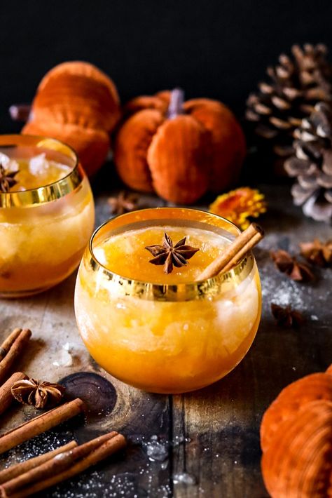 Cozy up with this sweetly spiced bourbon cocktail. A few simple ingredients, including pumpkin butter, embellish the booze and create an irresistably drinkable sip that's perfect for cool evening lounging. Chickpea Chopped Salad, Greek Chickpeas, Bourbon Cocktail, Bourbon Drinks, Pumpkin Butter, Bourbon Cocktails, Parking Spot, Recipe Board, Best Pumpkin