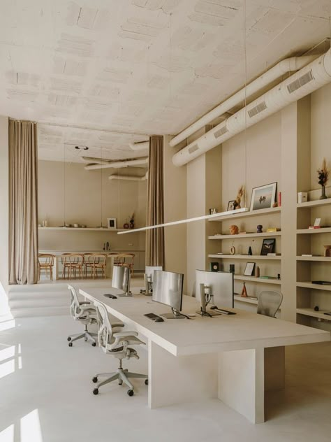 Studio Renovation, Built In Sofa, Design Studio Office, Large Bookshelves, Office Idea, Interior Design Office, Future Office, Interior Office, Studio Office