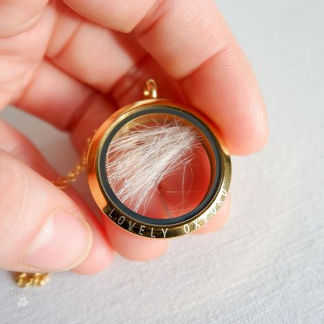 Pet fur memorial locket | Lock of hair personalised keepsake | Pet loss | Horse hair jewellery | Paw print pendant | Dog Cat hair necklace