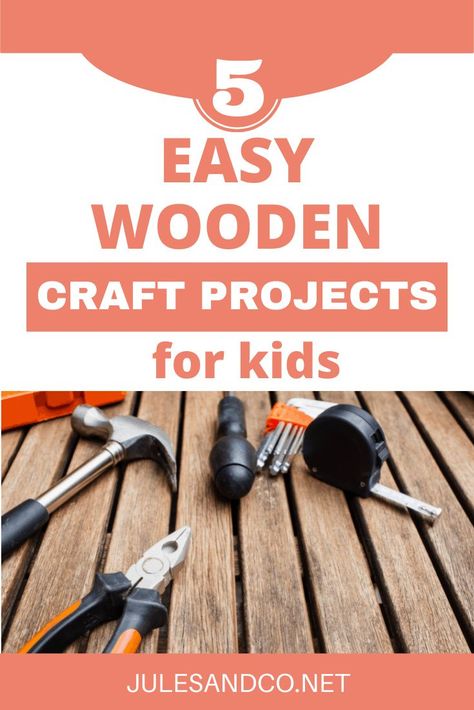 Looking for easy wooden craft projects for kids? You'll love these simple woodworking ideas you can create with your child. Preschool Wood Crafts, Kids Woodworking Projects Easy, Easy Small Wood Projects For Beginners, Preschool Woodworking, Simple Wood Projects For Kids, Easy Wood Projects For Kids, Diy Wood Projects For Kids, Simple Woodworking Ideas, Kids Carpentry