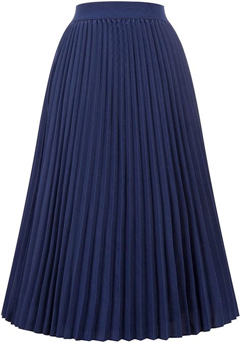 Long Blue Skirts, Plated Skirt, Accordion Skirt, Blue Pleated Skirt, Long Skirt Outfits, Floral Pleated Skirt, Travel Clothes Women, Pleated Long Skirt, Long Skirts For Women