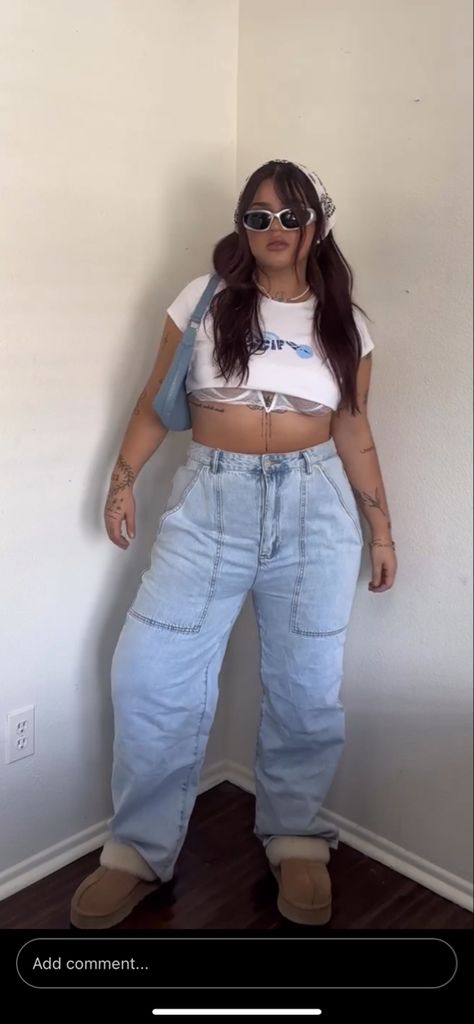 Rave Outfit Midsize, Y2k Outfit Midsize, Rolling Loud Outfits Plus Size, Mid Size Festival Outfit, Midsize Baddie Outfits, Festival Outfits Midsize, Midsize Festival Outfit, Coachella Outfit Ideas Plus Size, Satin Jumpsuit Outfit