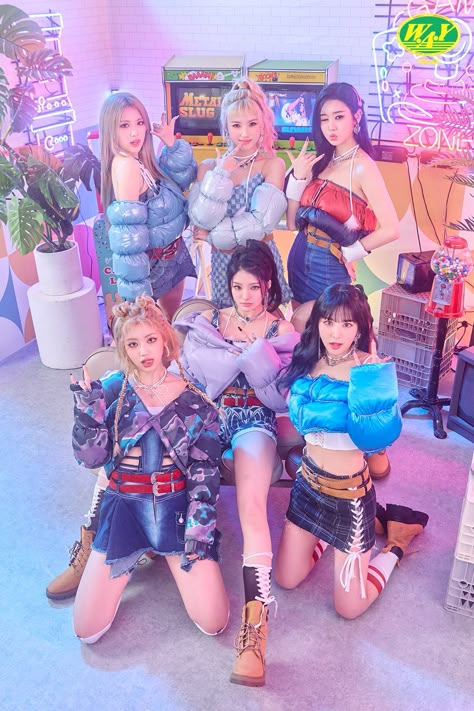 TRI.BE W.A.Y 2nd Mini Album Republic Records, K Pop Outfits, Pop Posters, Photo Grouping, Multi Photo, Cute Disney Wallpaper, Cute Poses, Group Photos, Cute Disney