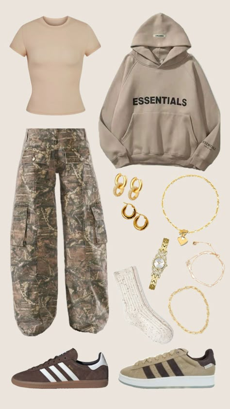 #essentials #camo #ootdinspo Street Style Outfits Casual, Camo Outfits, Casual Preppy Outfits, Trendy Outfits For Teens, Cute Lazy Day Outfits, Outfit Inspo Casual, Lazy Day Outfits, Fall Fits, Outfits For School