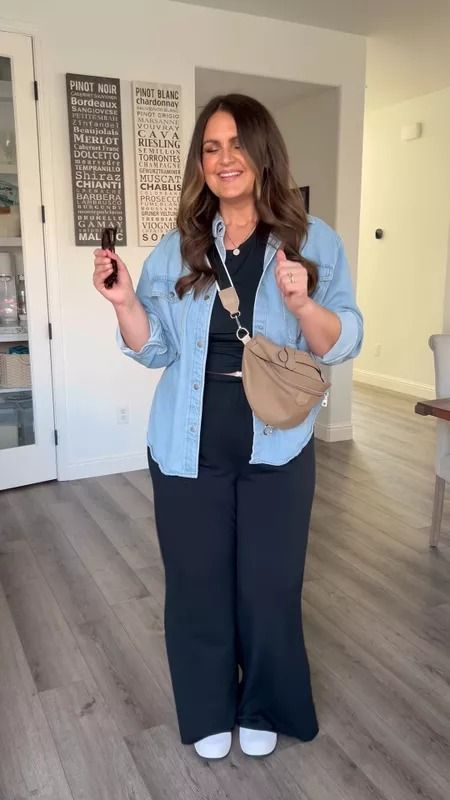 Itscourtneyhamilton on LTK Women's Fashion Size 12 Outfit, Mom Fashion Plus Size, Plus Size Chinos Outfit, Size 16 Women Outfits Business Casual, Capsule Wardrobe 2024 Plus Size, Plus Size Denim Shirt Outfit, Over 50 Plus Size Outfits, Plus Size Casual Winter Outfits, Plus Size Pants Outfits