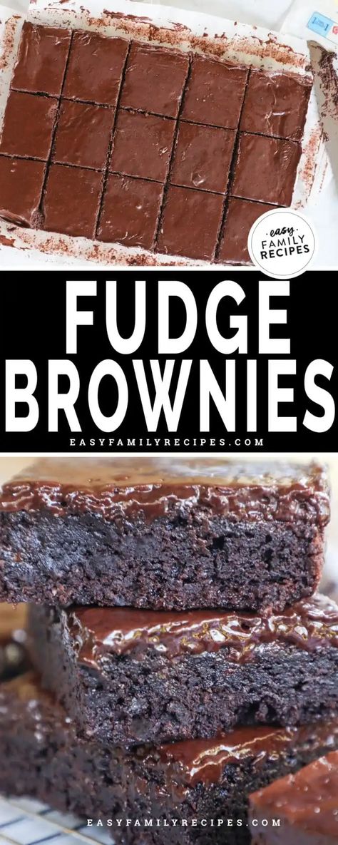 Brownies From Scratch Easy, Fudge Brownies From Scratch, 9x13 Brownie Recipe, Frosted Brownies Recipe, Homemade Fudge Brownies, Frosted Brownies, Chewy Brownies Recipe, Dark Chocolate Brownie, Homemade Brownies Easy