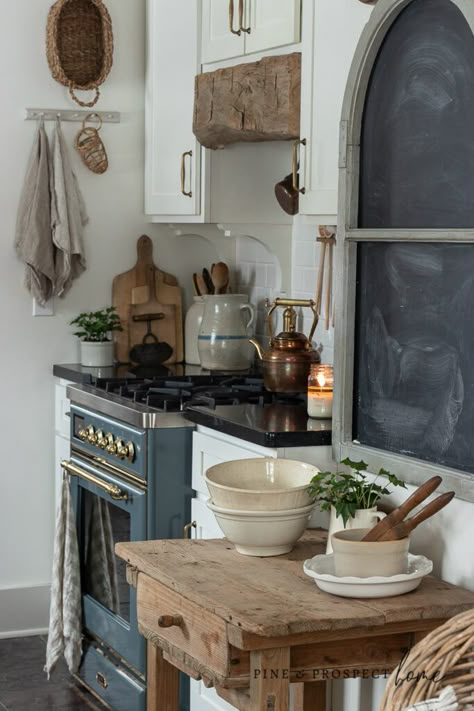 Winter Kitchen Decor, Pine And Prospect, Pine And Prospect Home, Home Exterior Decor, English Cottage Kitchens, Thrifted Decor, English Cottage Decor, Cottage Kitchens, Hygge Home