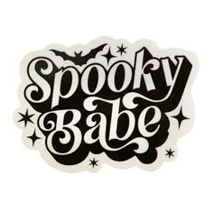 Spooky Babe Sticker. #stikers #stiker #art Halloween Journal Stickers, Spooky Stickers Aesthetic, Halloween Aesthetic Stickers, Spooky Logo Design, Spooky Season Stickers, Grunge Printables, Spooky Graphic Design, Halloween Sticker Ideas, Fall Stickers Aesthetic