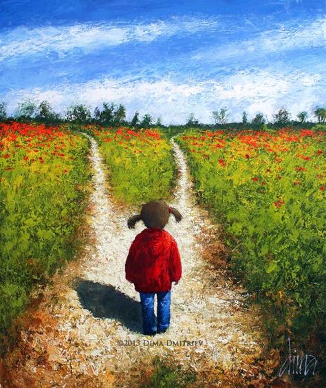 "Two roads diverged in a wood and I - I took the one less traveled by, And that has made all the difference." Robert Frost Dima Dmitriev, Road Drawing, African American Art, Art Plastique, American Art, Beautiful Paintings, Interesting Art, Painting Inspiration, Landscape Paintings