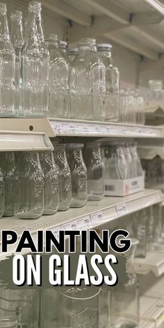 How To Paint Glass, Frosted Glass Paint, Painting Glass Jars, Painted Glass Bottles, Painting On Glass, Glass Painting Designs, Glass Bottle Diy, Diy Glass Bottle Crafts, Wine Glass Crafts