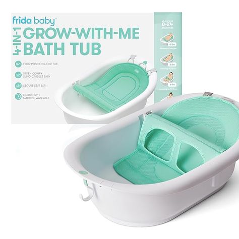 Amazon.com: Frida Baby 4-in-1 Grow-with-Me Baby Bathtub, Baby Tub for Newborns to Toddler with Removable Bath Seat & Backrest for Bath Support in Tub : Baby Minimalist Baby Registry, Frida Baby, Bath Support, Baby Tub, Toddler Bath, Bath Seats, Baby Bath Tub, Minimalist Baby, Baby Proofing