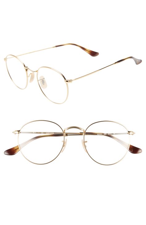 Shop Ray Ban 50mm Round Optical Glasses - Gold from 250+ stores, starting at €163. Similar ones also available. On SALE now! A rounded silhouette amplifies the retro-chic appeal of subtly textured metal frames styled with slim temples and an angular bridge. Style Name: Ray-Ban 50Mm Round Optical Glasses. Style Number: 5765239. Available in stores. Bts Outfit Ideas, 2010s Style, Gold Rimmed Glasses, Specs Frame, Ray Ban Round Metal, Glasses Ideas, Rimmed Glasses, Fake Glasses, Outfit Preppy