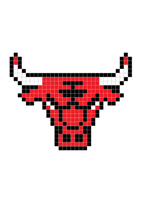 Pixel Art Characters Easy, Bull Pixel Art, Pixel Beads Ideas, Pixel Art Ideas Creative, Easy Pixel Art Ideas, Pixel Art Logo, Pixel Art Animals, Pixelated Art, Pixel Logo