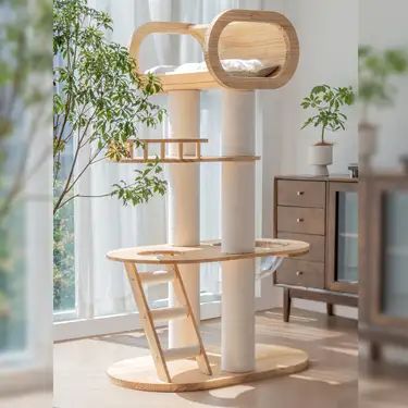 Apartment Cat Tree, Minimal Cat Tree, Mcm Cat Tree, Tall Cat Tree, Cat Tower Plans, Unique Cat Trees, Wood Cat Tree, Wooden Cat Tree, Home Decor Making