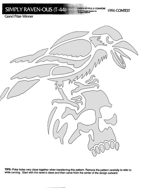 Image detail for -Simply Raven-ous Pumpkin Stencil Pumkin Decoration, Pumpkin Masters, Pumpkin Templates, Halloween Pumpkin Stencils, 3d Templates, Pumkin Carving, Carving Templates, Pumpkin Patterns, Halloween Pumpkin Carving Stencils