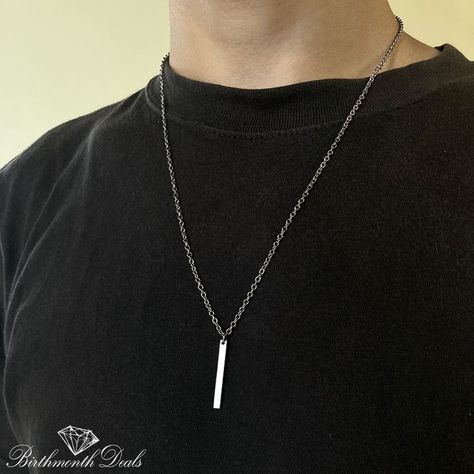 Rectangle Bar Necklace | Mens jewelry necklace, Men necklace, Mens chain necklace Outfits Guys, Jewellery Chain, Jewellery For Men, Mens Jewellery, Silver Bar Necklace, Stainless Steel Chain Necklace, Lovers Necklace, Rectangle Pendant, Mens Necklace