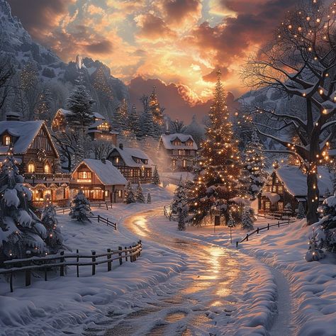 As the heat wave bears down on the 603, thoughts of Christmas linger near. #Christmas #staycool #heatwave | Instagram Winter Scenes Wonderland, Thomas Kinkade Paintings, Thomas Kinkade Christmas, Winter Christmas Scenes, Beautiful Christmas Scenes, Merry Christmas Gif, Christmas Landscape, Winter Images, Christmas Past