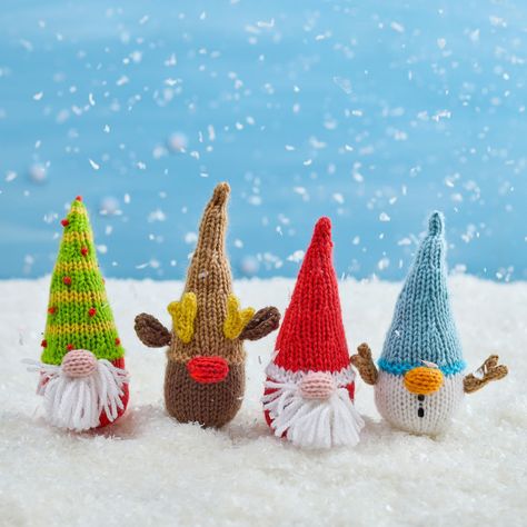 Mini Knitted Animals, Knitted Christmas Ornament Patterns, Christmas Gnome Knitting Patterns Free, Ornament Knitting Pattern, Christmas Ornaments Knitting Patterns, Gnome Knitting Pattern, Knit Gnomes Free Pattern, Knitted Gnomes Pattern Free, Knitted Gnome Pattern Free