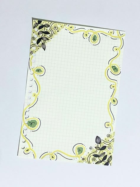 Border For Letter, Boarder Designs For Project, Letter Border Designs, Border Ideas For Notes, Boarders Designs Drawing, Margin Designs For Project, Notes Design Ideas Notebook, Aesthetic Border Designs Drawing, School Border Design