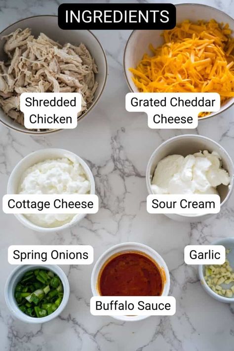 Cottage Cheese Buffalo Chicken Dip - Divalicious Recipes Buffalo Dip With Cottage Cheese, High Protein Buffalo Chicken Dip Cottage Cheese, Cottage Cheese Buffalo Sauce, Cottage Cheese Buffalo Chicken Bowl, High Protein Chicken Dip, High Protein Dips Low Carb, Buffalo Chicken Cottage Cheese Bowl, Cottage Cheese Buffalo Chicken Dip, Cottage Cheese Buffalo Chicken