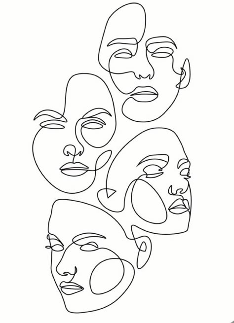 Plakat Design Inspiration, Art Outline, Drawing Hands, Drawing Face, Eyes Drawing, Abstract Face Art, One Line Art, Pola Sulam, Abstract Face