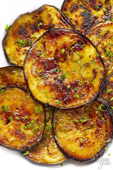 Sauteed Eggplant Recipe (5 ingredients!) | Wholesome Yum Sauteed Chicken Recipes, Ways To Cook Eggplant, Eggplant Recipes Healthy, Cook Eggplant, Italian Eggplant, Fresh Vegetable Recipes, Sauteed Eggplant, Eggplant Recipes Easy, Eggplant Recipe