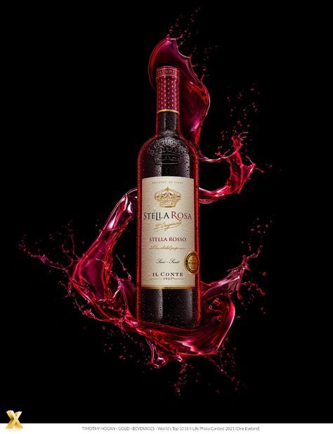 Stella Rosa Wine, Wine Bottle Photography, Wine Advertising, Prosecco Wine, Stella Rosa, Wine Bottle Design, Bottle Images, Splash Photography, Wine Photography