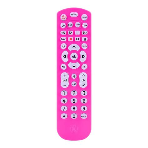 GE GE Backlit Universal Remote Control, 4-Device, Pink in the Universal Remotes department at Lowes.com Roku Streaming Stick, Universal Remote Control, Iphone Home Screen Layout, Tv Icon, Amazon Fire Tv, Fire Tv Stick, Iphone Icon, Fire Tv, Sound Bar