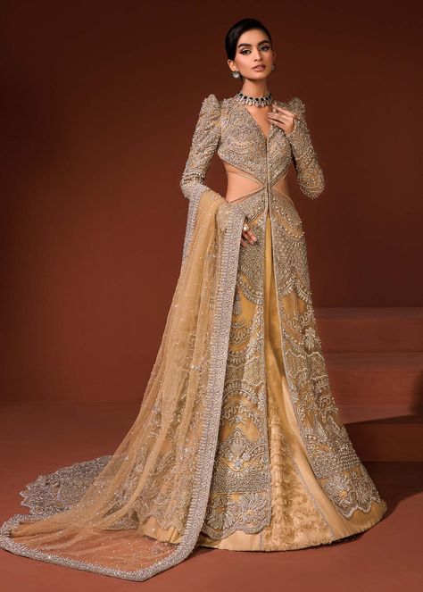 Baju Kahwin, Saira Shakira, Gold Lehenga, Pakistani Bridal Dress, Party Wears, Simple Pakistani Dresses, Indian Inspired, Pakistani Bridal, Indian Fashion Dresses