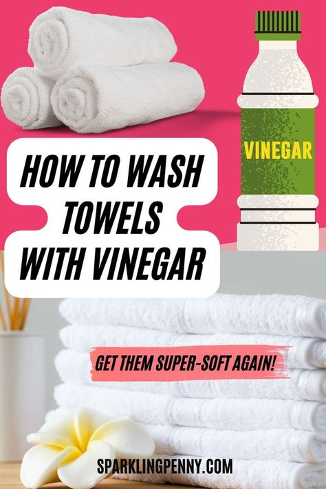 How To Wash New Towels, Towel Washing Vinegar, Wash Towels With Vinegar And Baking Soda, Washing Towels With Vinegar Baking Soda, How To Clean Towels With Vinegar, Cleaning Towels With Vinegar, Washing White Towels, Washing Whites With Vinegar, How To Freshen Towels