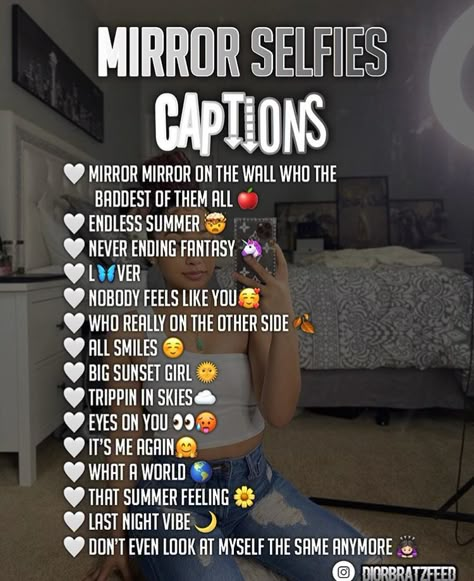 Mirror Self Caption, 2023 Baddie Captions, Summer Walker Captions For Instagram, Mirror Pose Caption, Captain For Mirror Selfie, Captions For Mirror Pictures, Instagram Captions For Mirror Selfie, Mirror Photo Captions Instagram, Mirror Captions Instagram