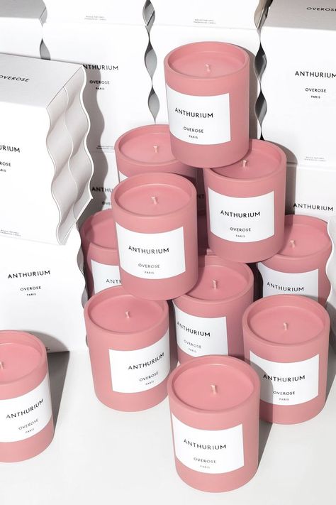 Candle Packaging Design, Lilin Aroma, Candle Designs, Traditional Candle, Pink Candle, Homemade Scented Candles, Soya Mumu, Candle Projects, Candle Design