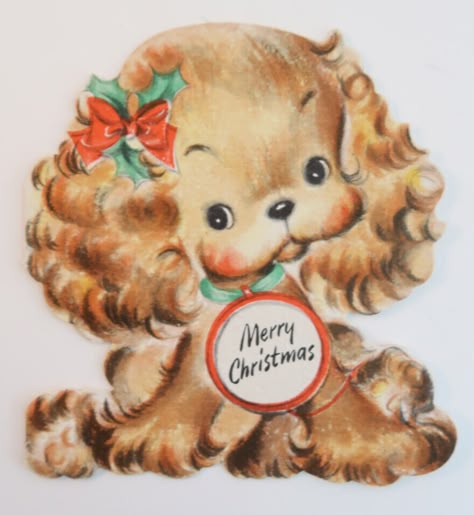 Merry Christmas Puppy Dog 1946 Vintage Greeting Card Hallmark 5X304-6 Cute Doggy | eBay Kitty And Puppy, Dog Spaniel, Images Noêl Vintages, Puppy Christmas, Hallmark Greeting Cards, Vintage Christmas Images, Hallmark Cards, Christmas Puppy, Vintage Card