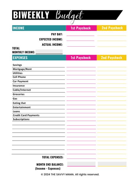 Biweekly Budget Template: 6 Easy Steps To Organize Finances Biweekly Budget Template, Organize Finances, Weekly Budget Printable, Biweekly Budget, Travel Budget Planner, Financial Budget Planner, Personal Budget Planner, Weekly Budget Template, Budget Planner Free