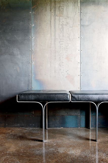 Pretty sure we are going with our polished concrete floors idea for downstairs Metal Facade, Design Industrial, Polished Concrete, Furniture Details, Steel Wall, Wall Treatments, Interior Furniture, Concrete Floors, Architecture Details