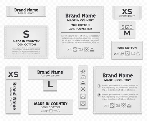 Vector label tag wash instruction cloth ... | Premium Vector #Freepik #vector #clothing-label #fabric-label #care-label #laundry-symbols Tagless Clothing Label, Wash Label Design Clothing Tags, Washing Instructions Label, Clothes Tag Design Label, Clothe Tags Label, Clothing Tags Label Branding, Tags Design Label, Label For Clothes, Garment Label Design