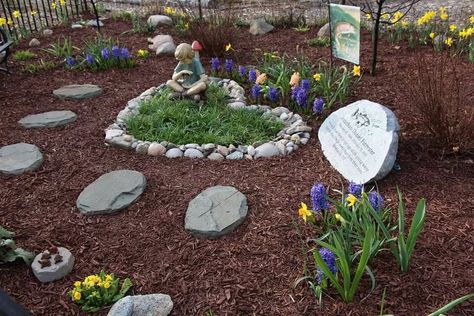 Dog Memorial Planter, Fairy Garden Memorial, Dog Backyard Memorial, Pet Memory Garden Ideas, Garden Pet Memorial Ideas, In Memory Garden Ideas, Memorial Flower Bed Ideas, Small Memory Garden Ideas, Pet Memorial Ideas Garden Dogs